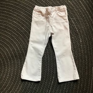 2 Pants: Zara White Flared Denim & Pink Cotton Pants